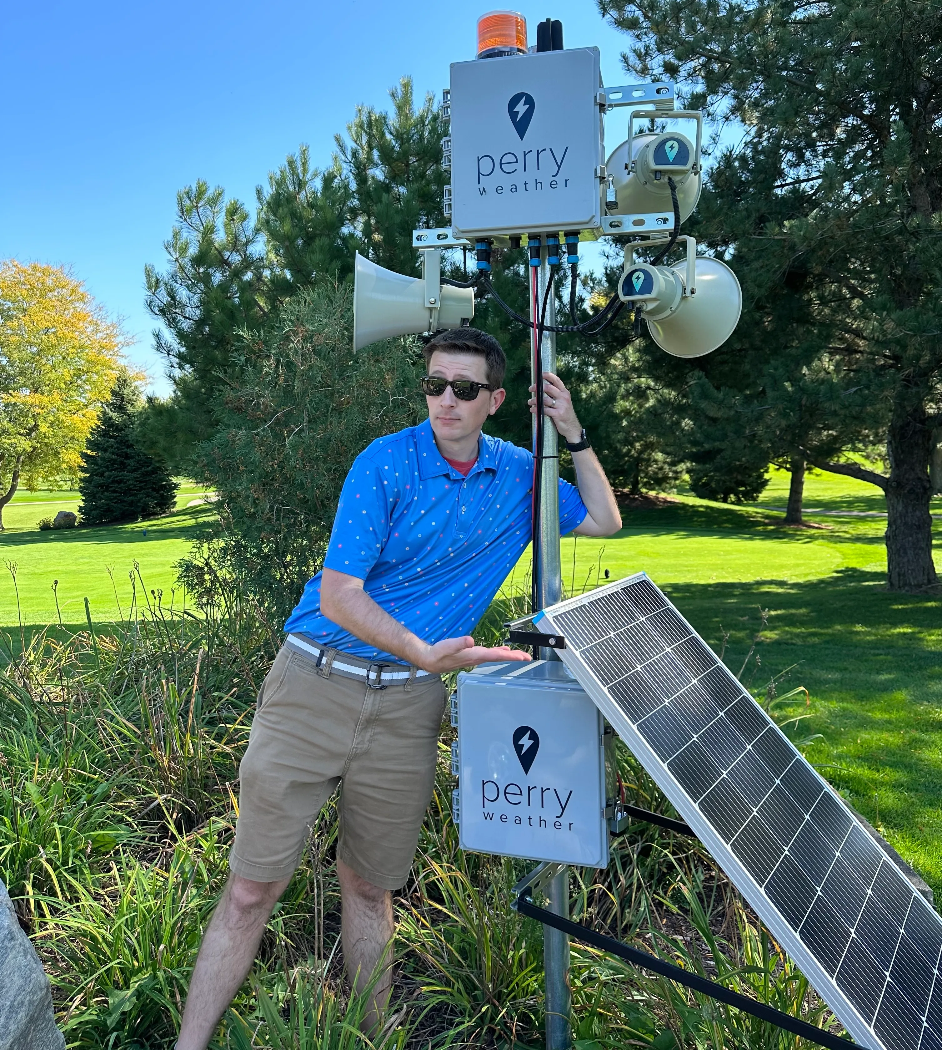 Brian with a weather station