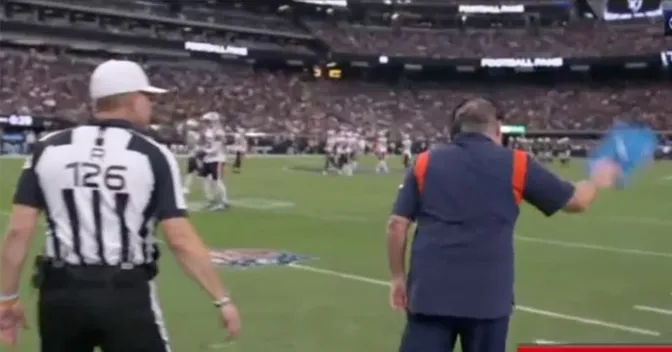 Bill Belichick slamming a surface tablet to the ground