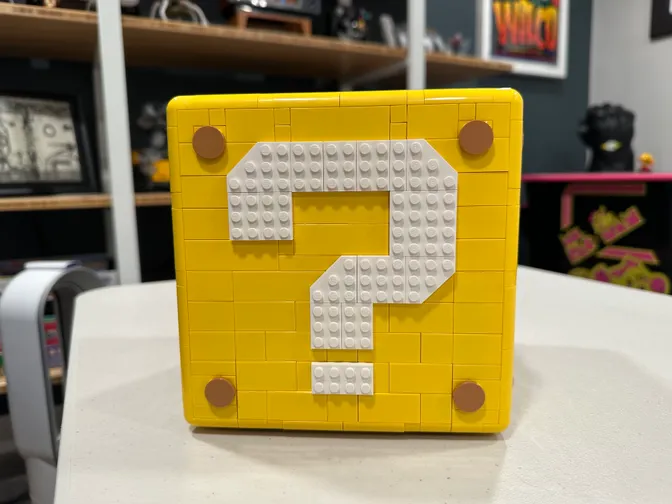 Lego Question Block on a table